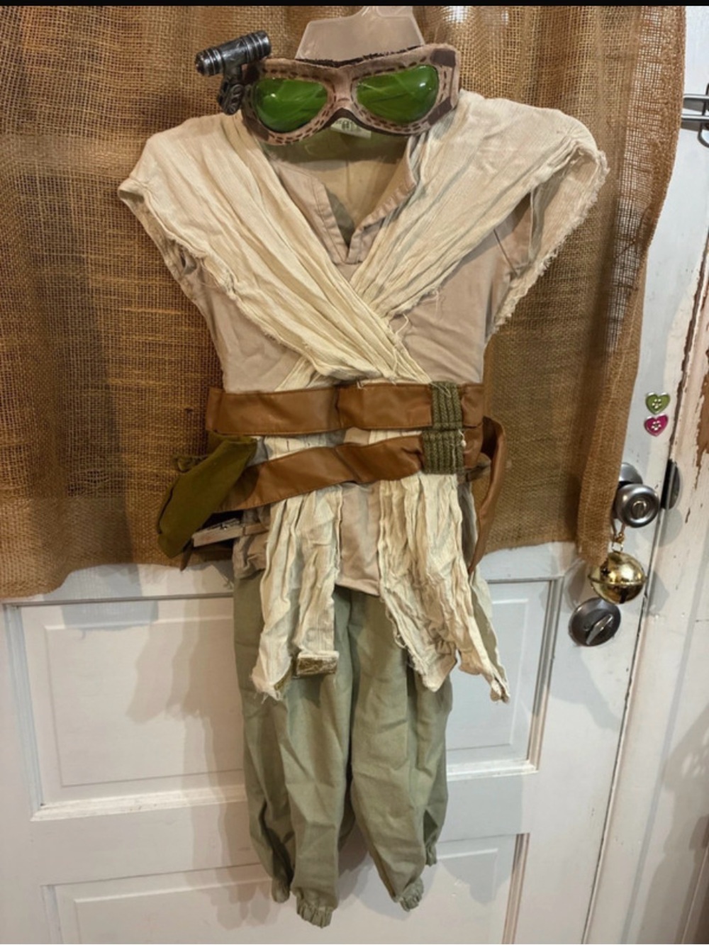 Disney Store Star Wars Rey Costume Kids Size 5/6 Scavenger Outfit Goggles Set
